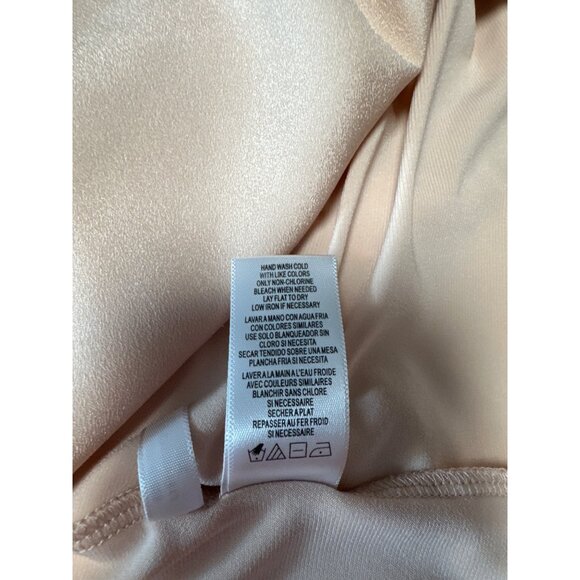 Calvin Klein Womens Short Sleeve Blouse With Layered Hem & Metal Logo Size M - Picture 9 of 10